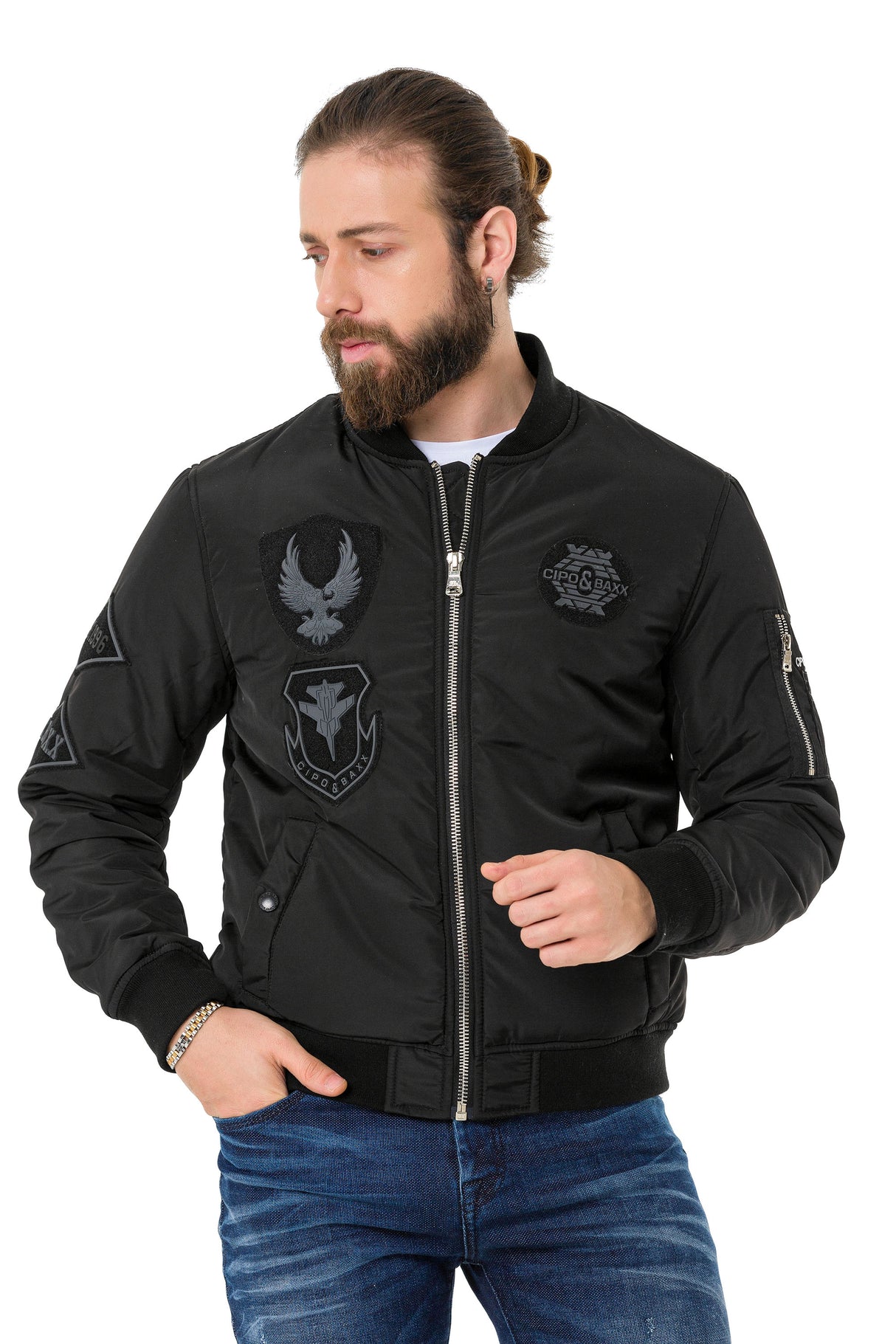 CM135 kurtka męska z aplikacjami