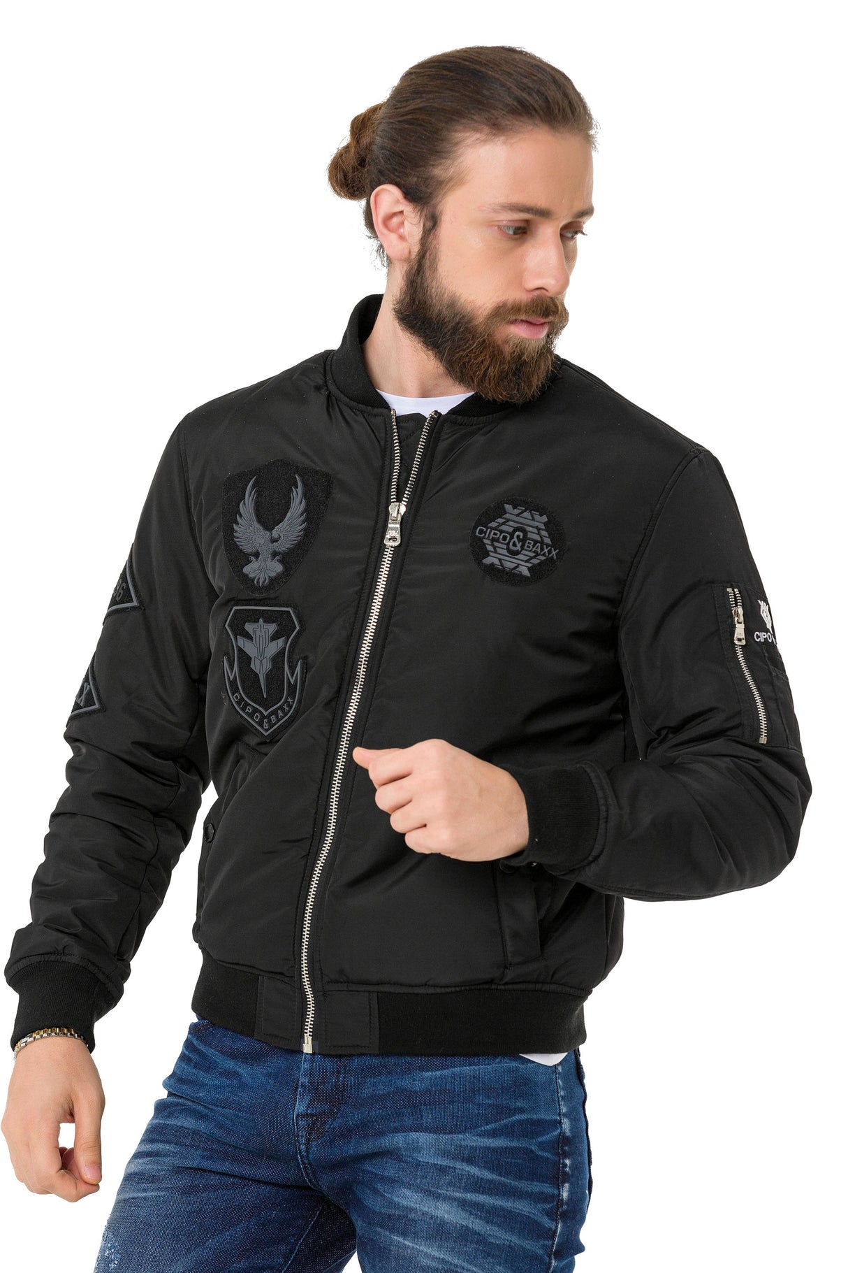 CM135 kurtka męska z aplikacjami