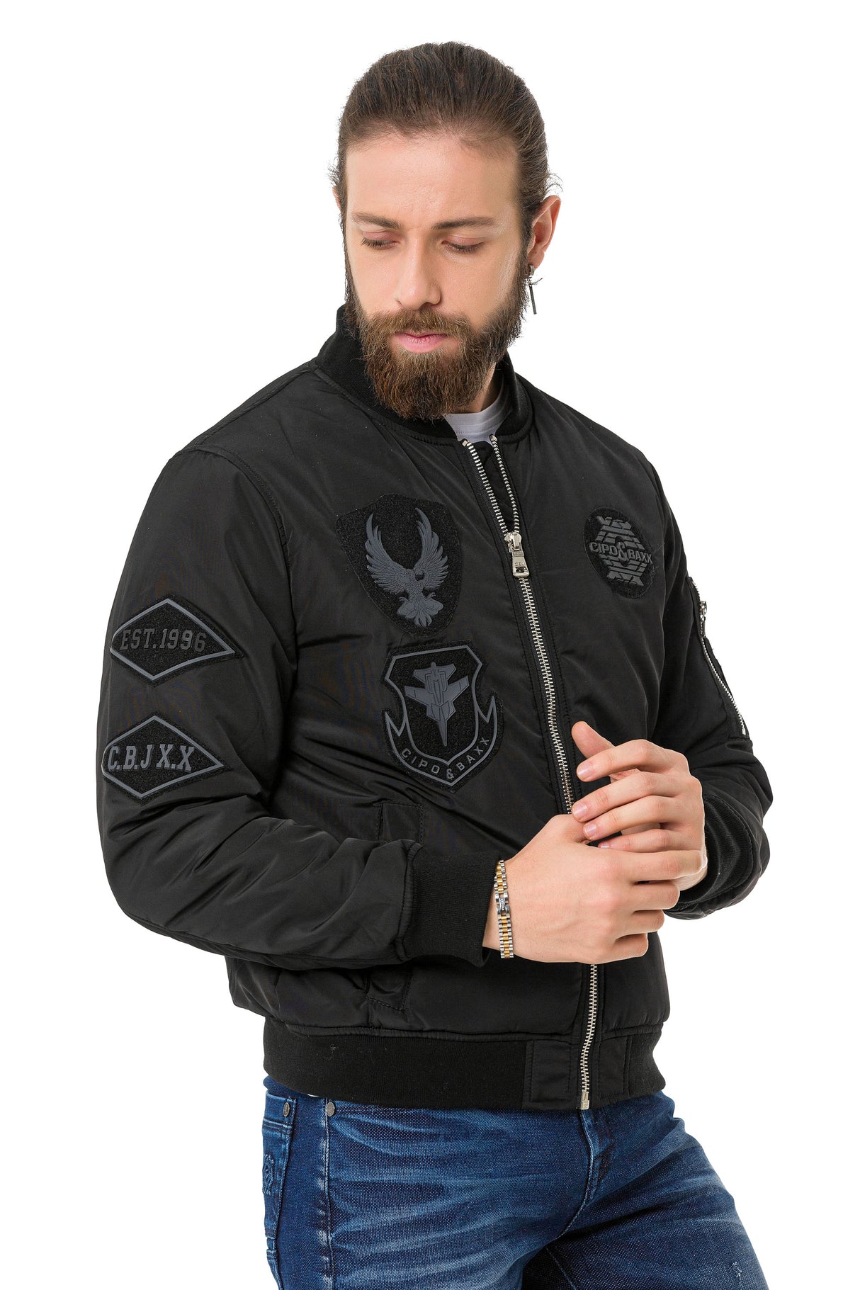 CM135 kurtka męska z aplikacjami