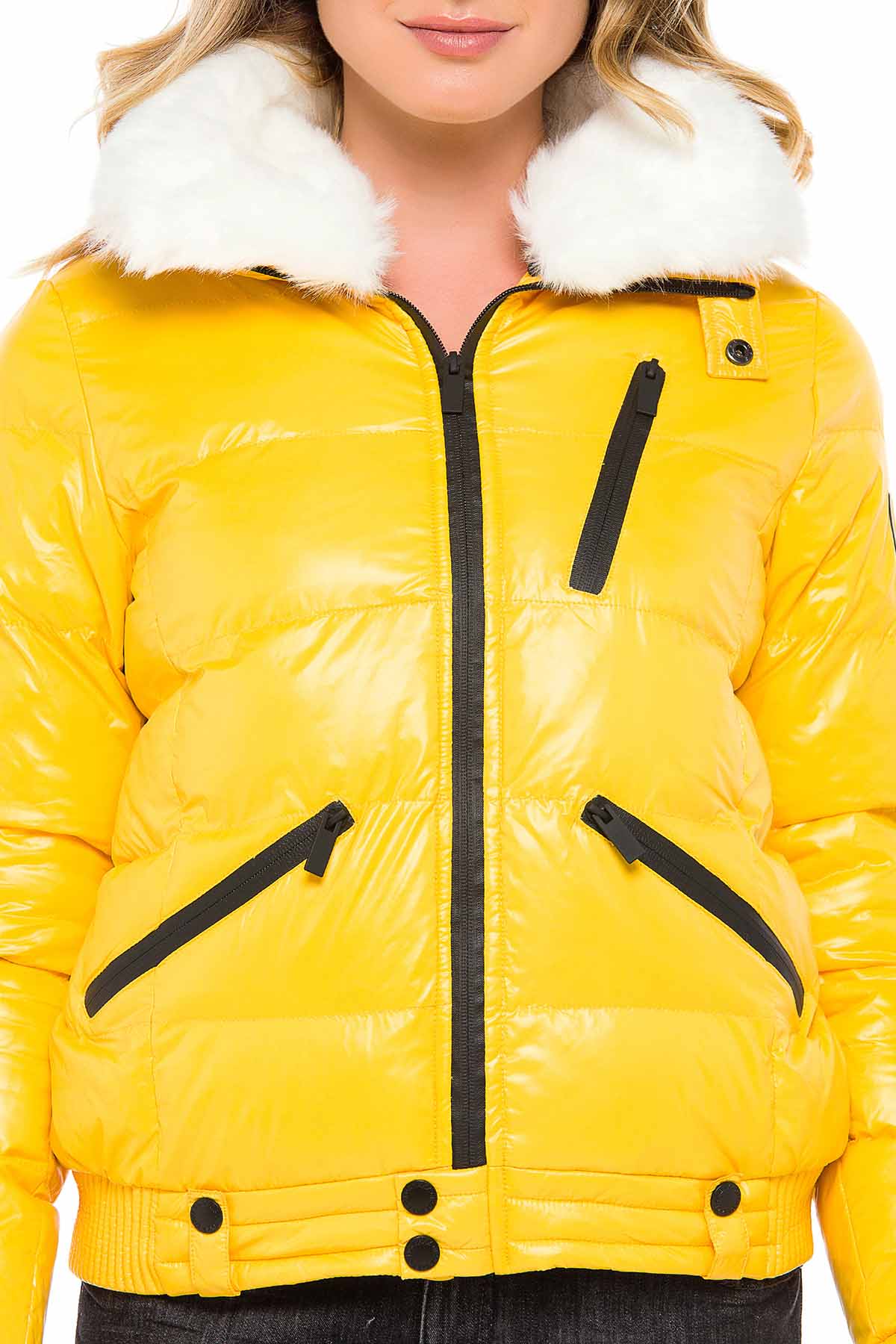 WM108 kurtka damska z ciepłym kołnierzem