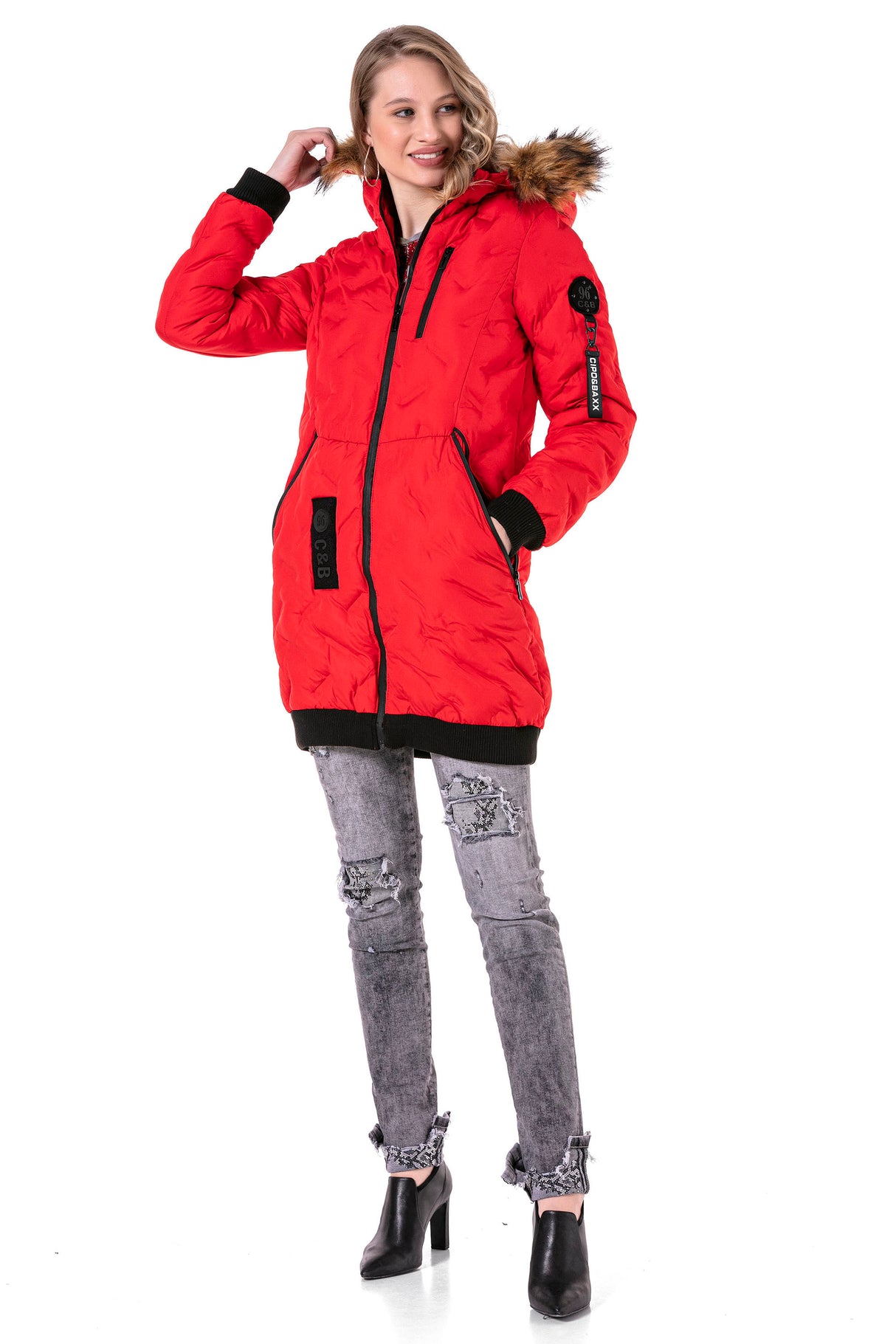 WM106 kurtka zimowa z szerokim kołnierzem