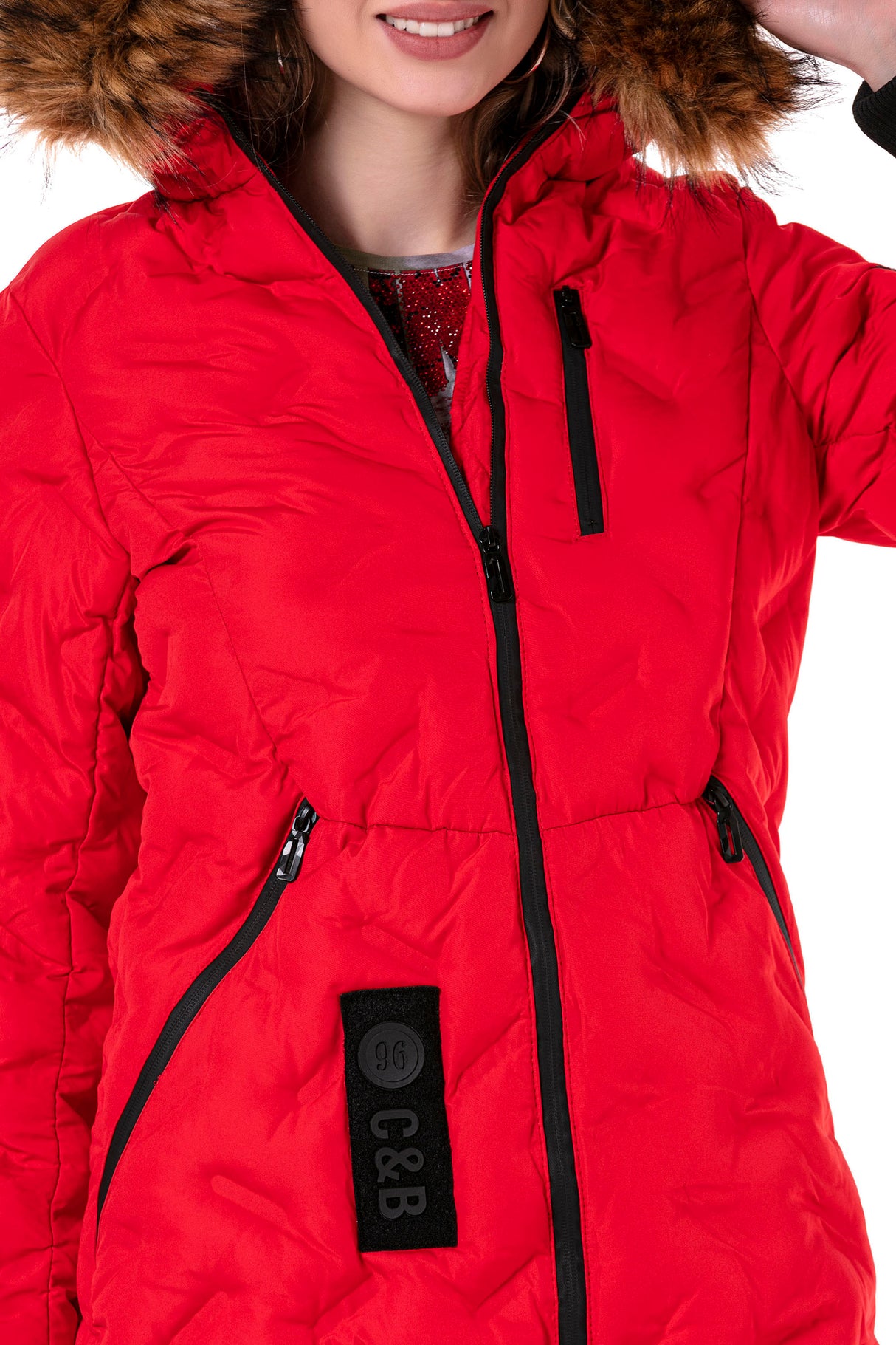 WM106 kurtka zimowa z szerokim kołnierzem