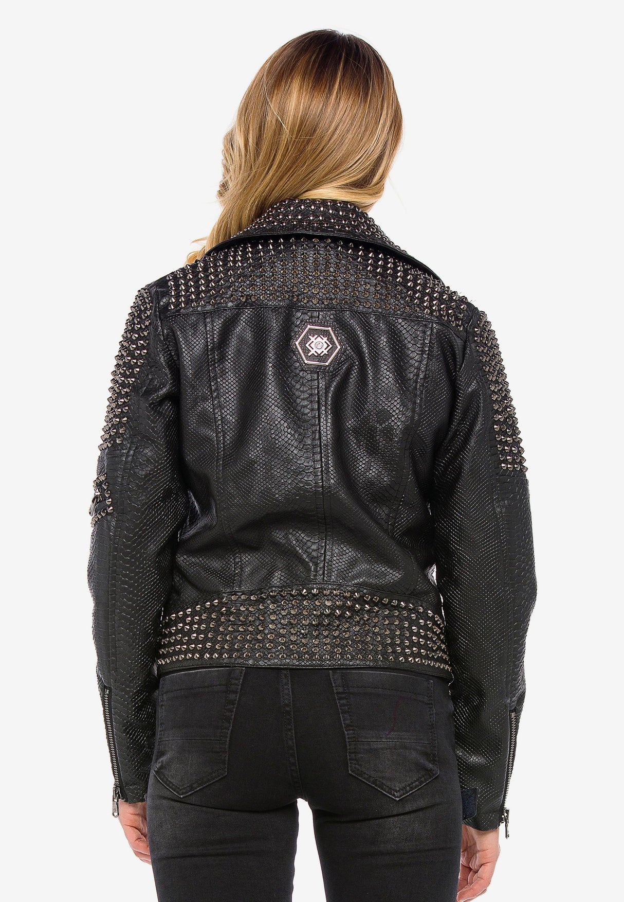 WJ167 kurtka damska z imitacji skóry węża