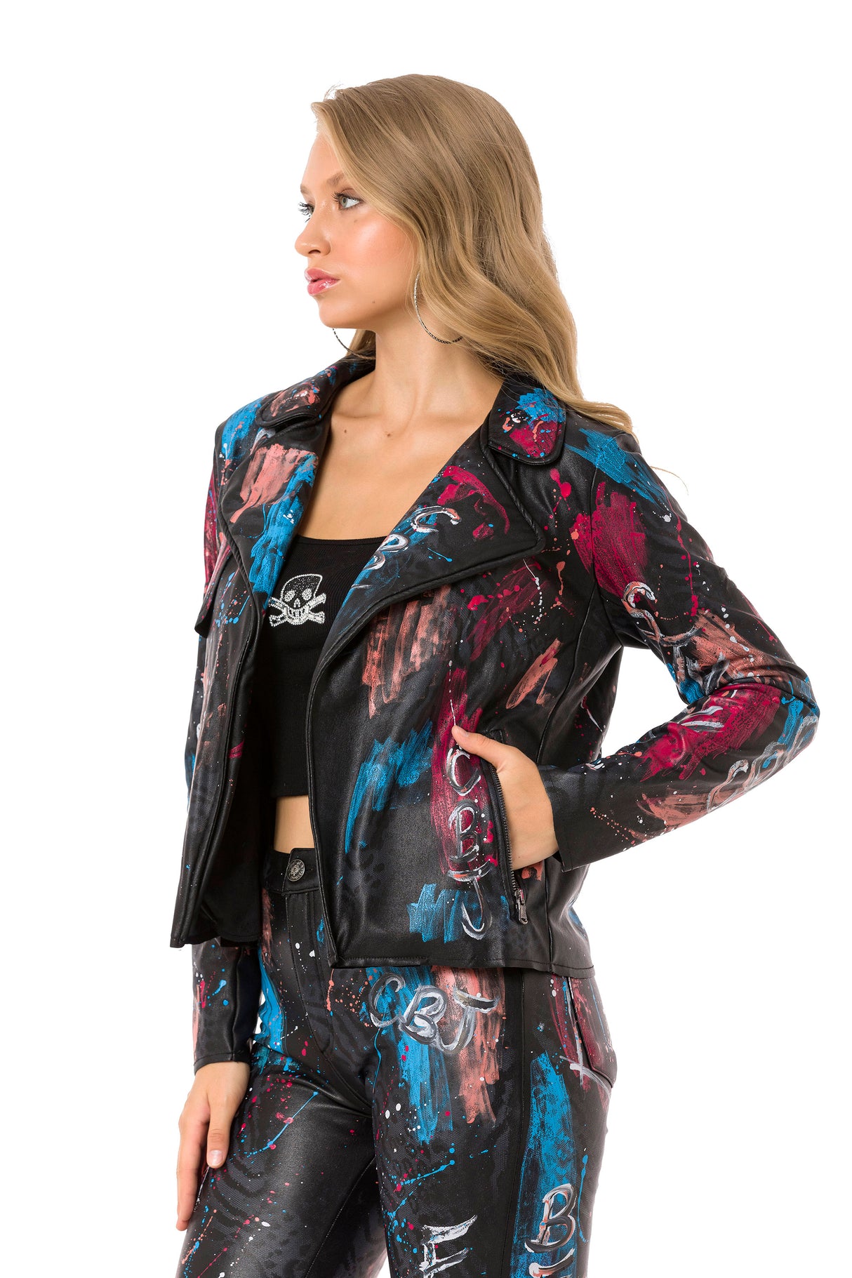 WJ203 kurtka damska z graffiti