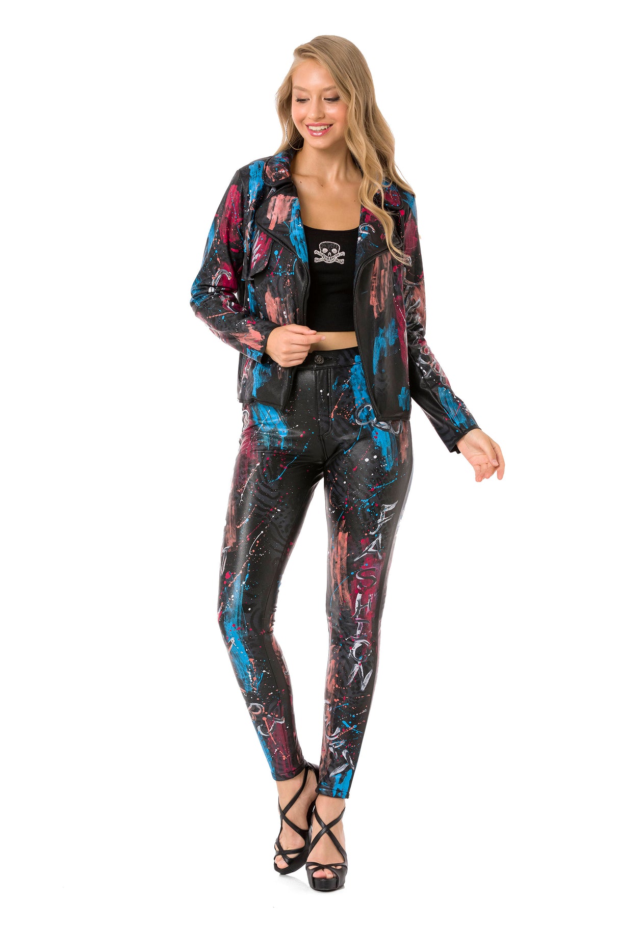 WJ203 kurtka damska z graffiti