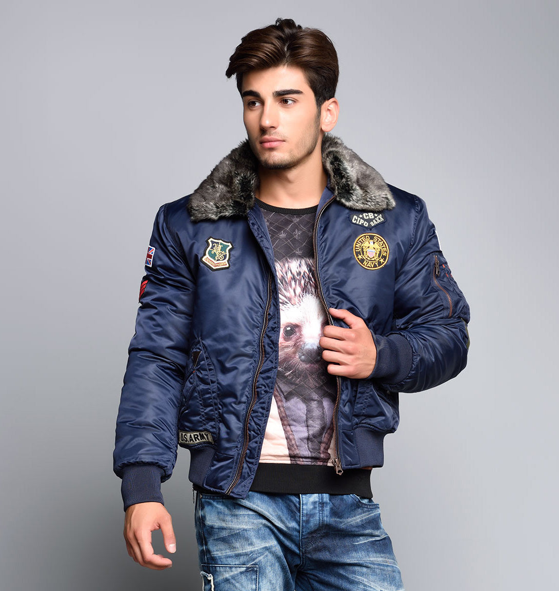 CM108 męska zimowa kurtka zielona