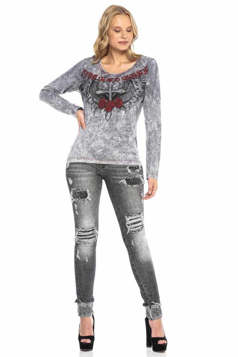 WD420 jeansy damskie w zniszczonym stylu