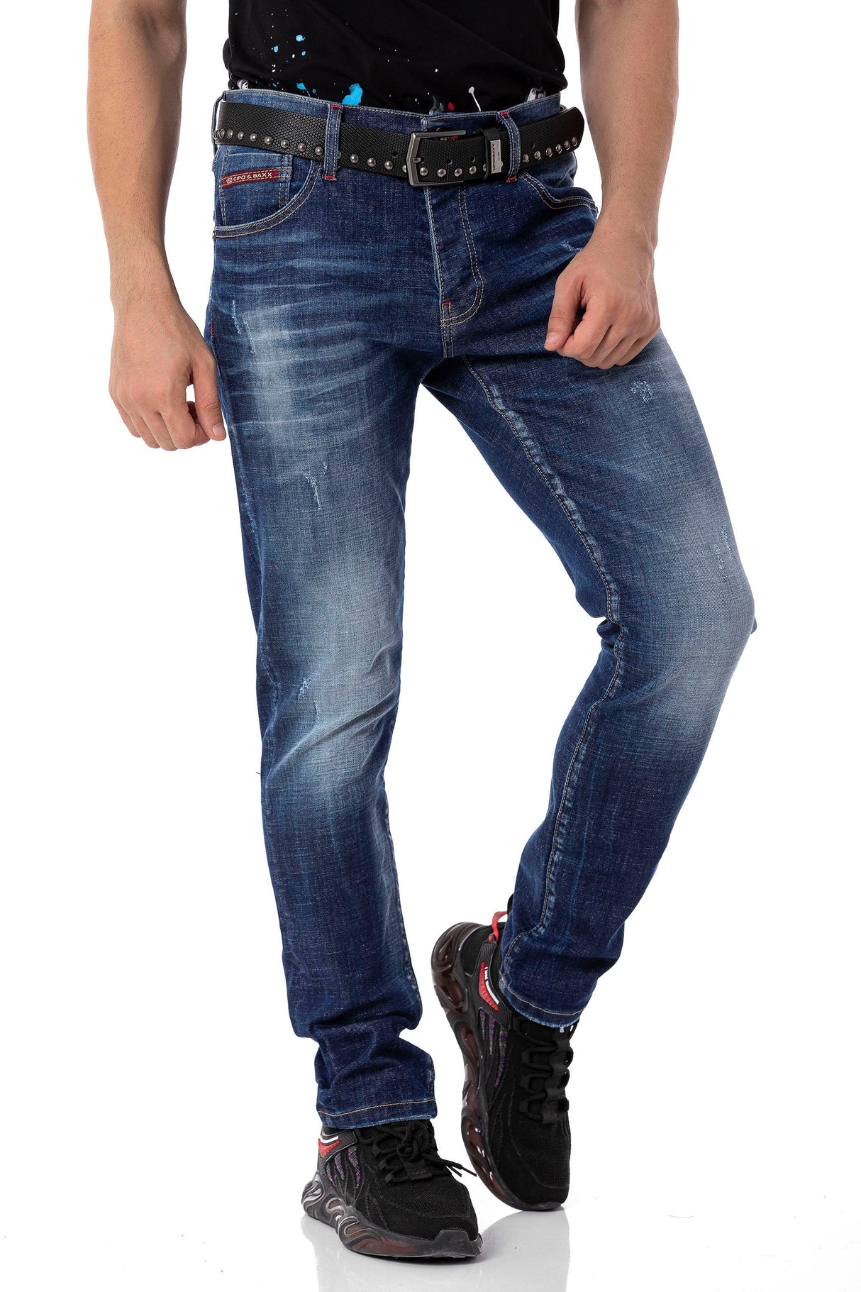 CD804 jeansy slim fit proste