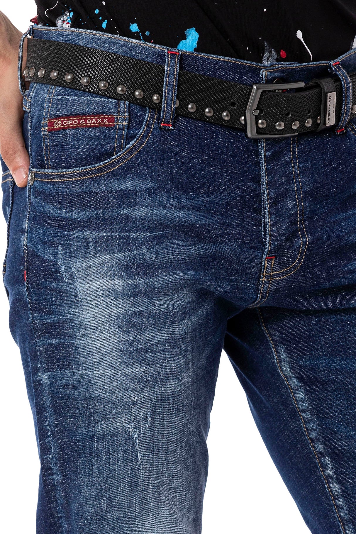 CD804 jeansy slim fit proste