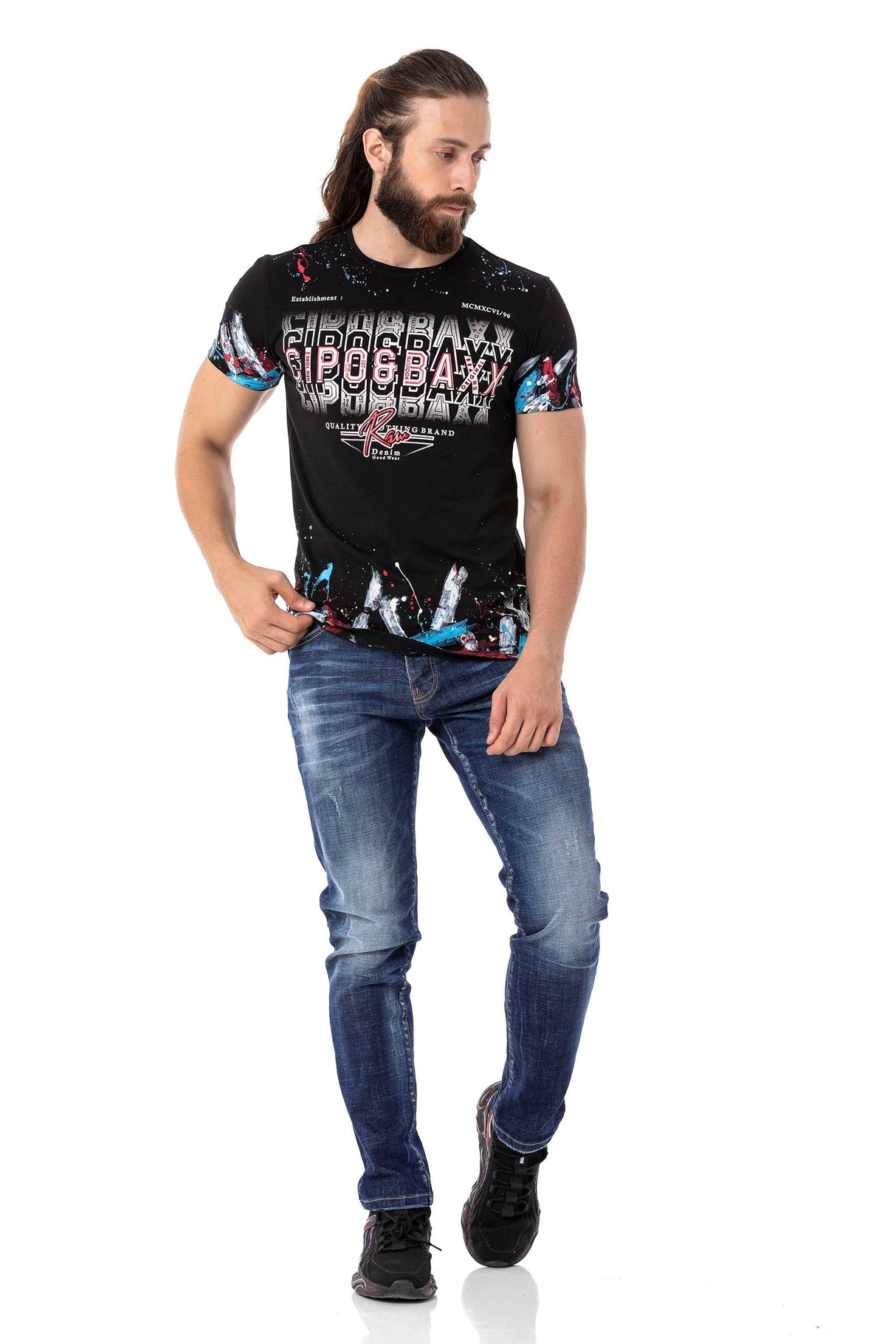 CD804 jeansy slim fit proste