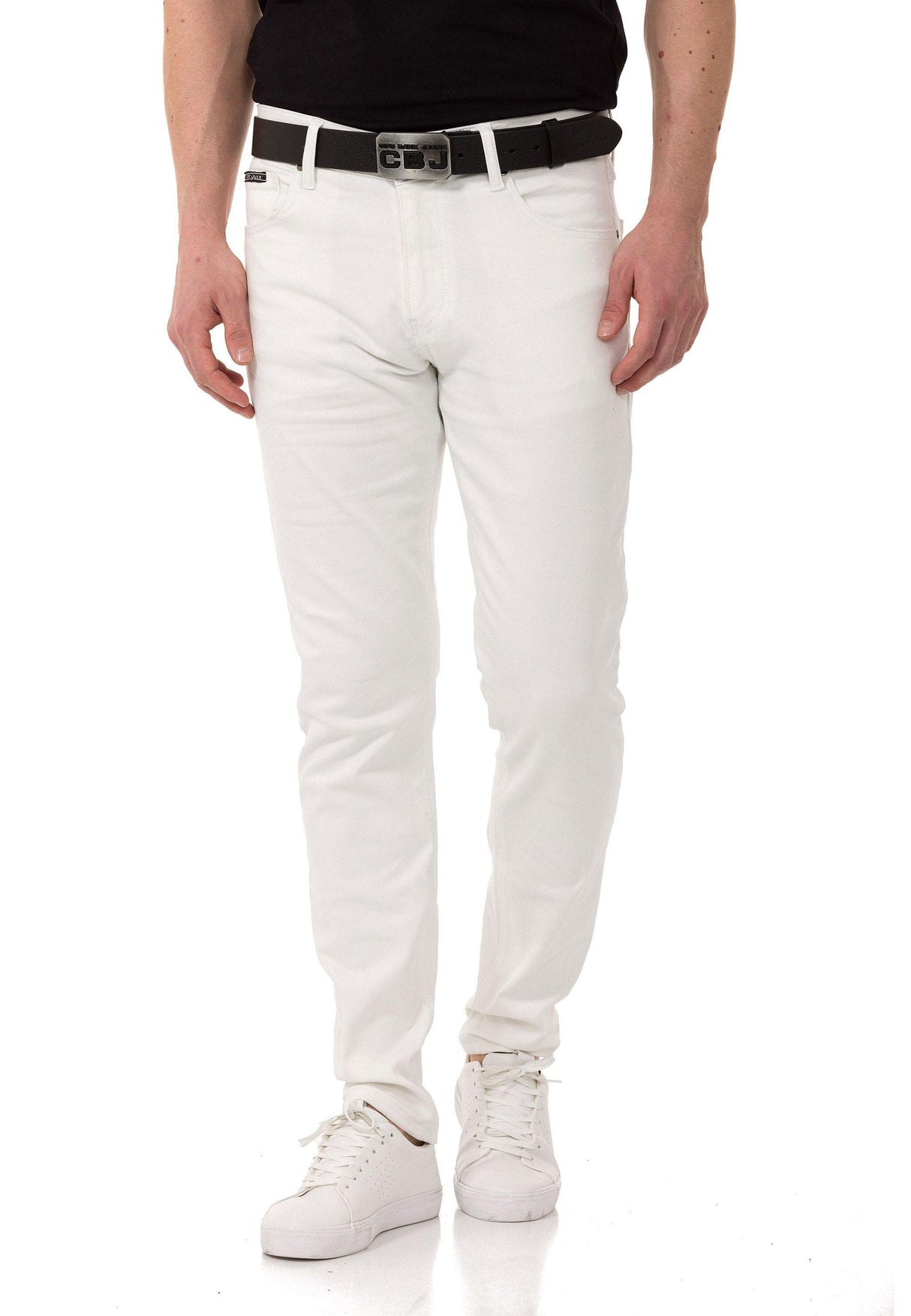 CD820 jeansy o wąskim kroju basic look