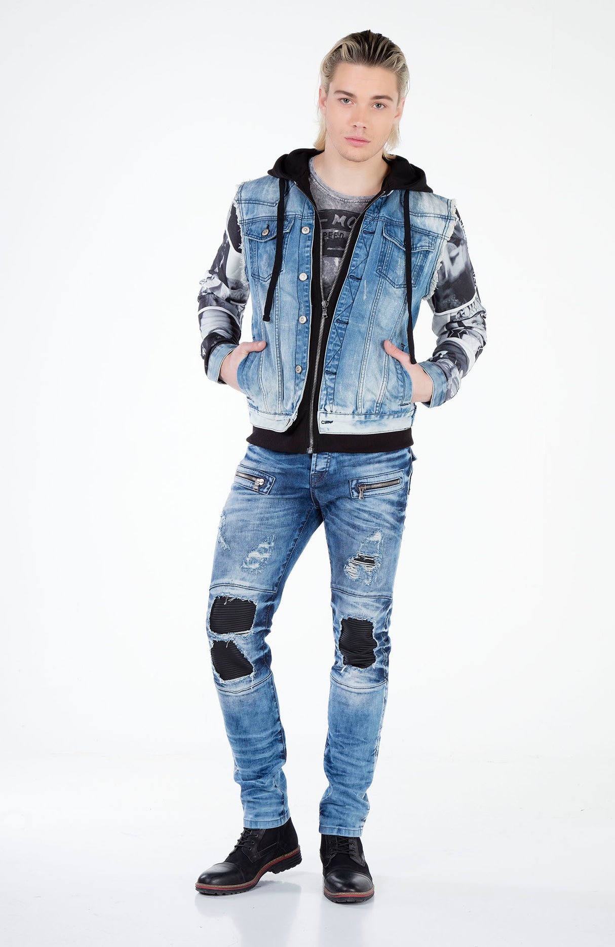 CJ124 kurtka jeansowa męska