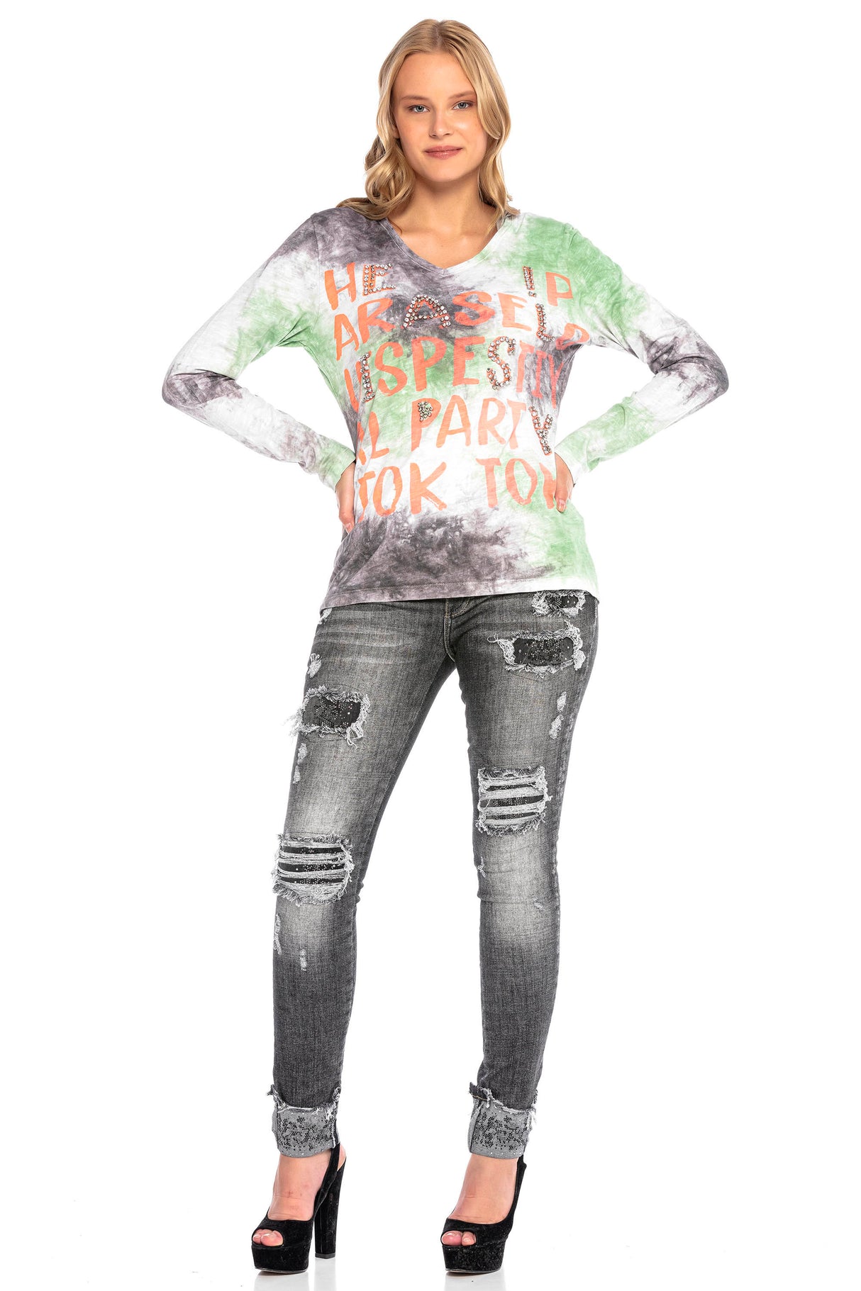 WL237 damska bluzka batikowa