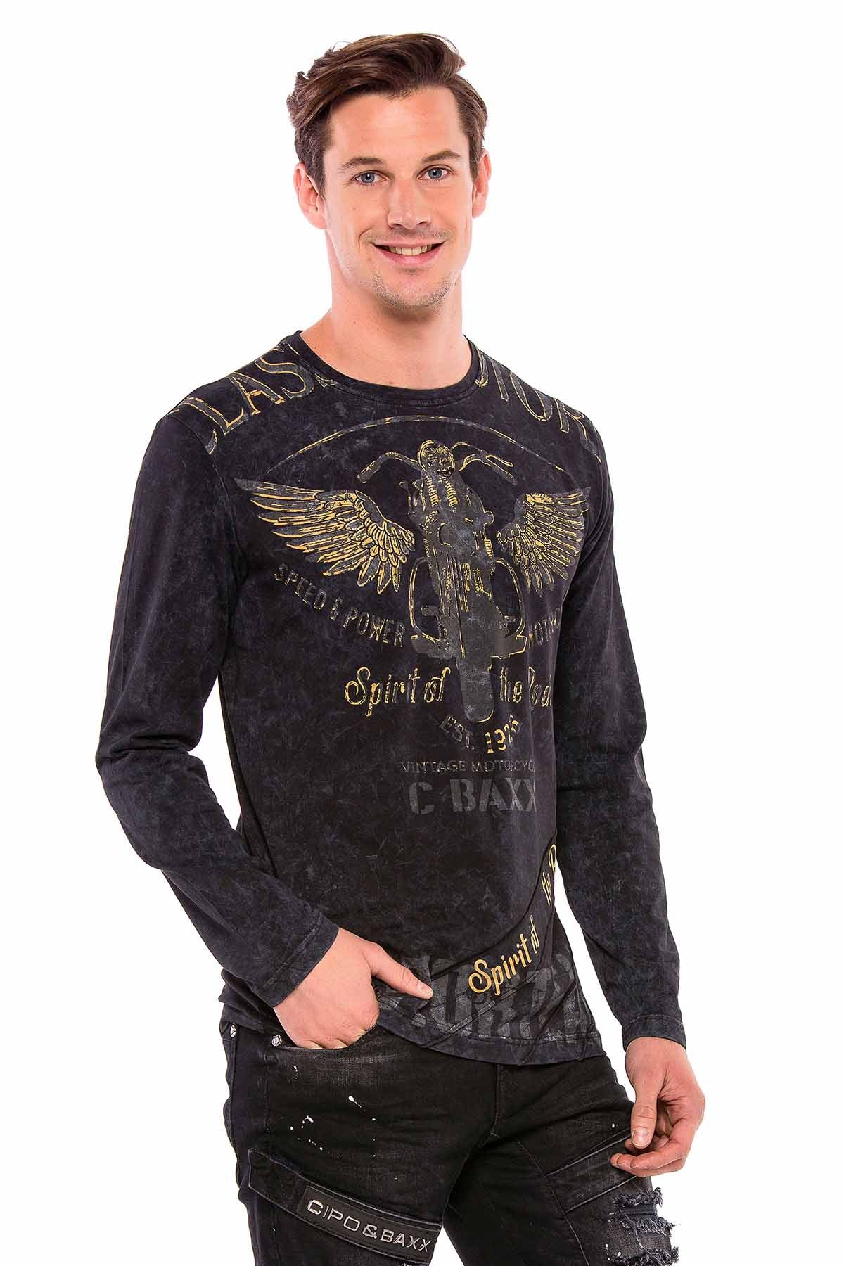 CL348 bluza męska w motorowym stylu