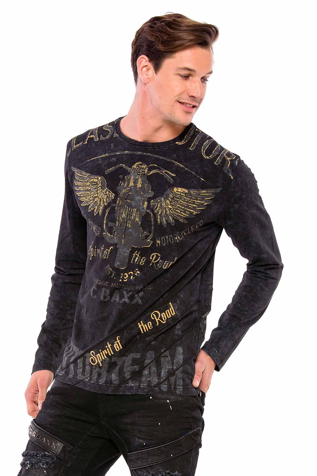 CL348 bluza męska w motorowym stylu