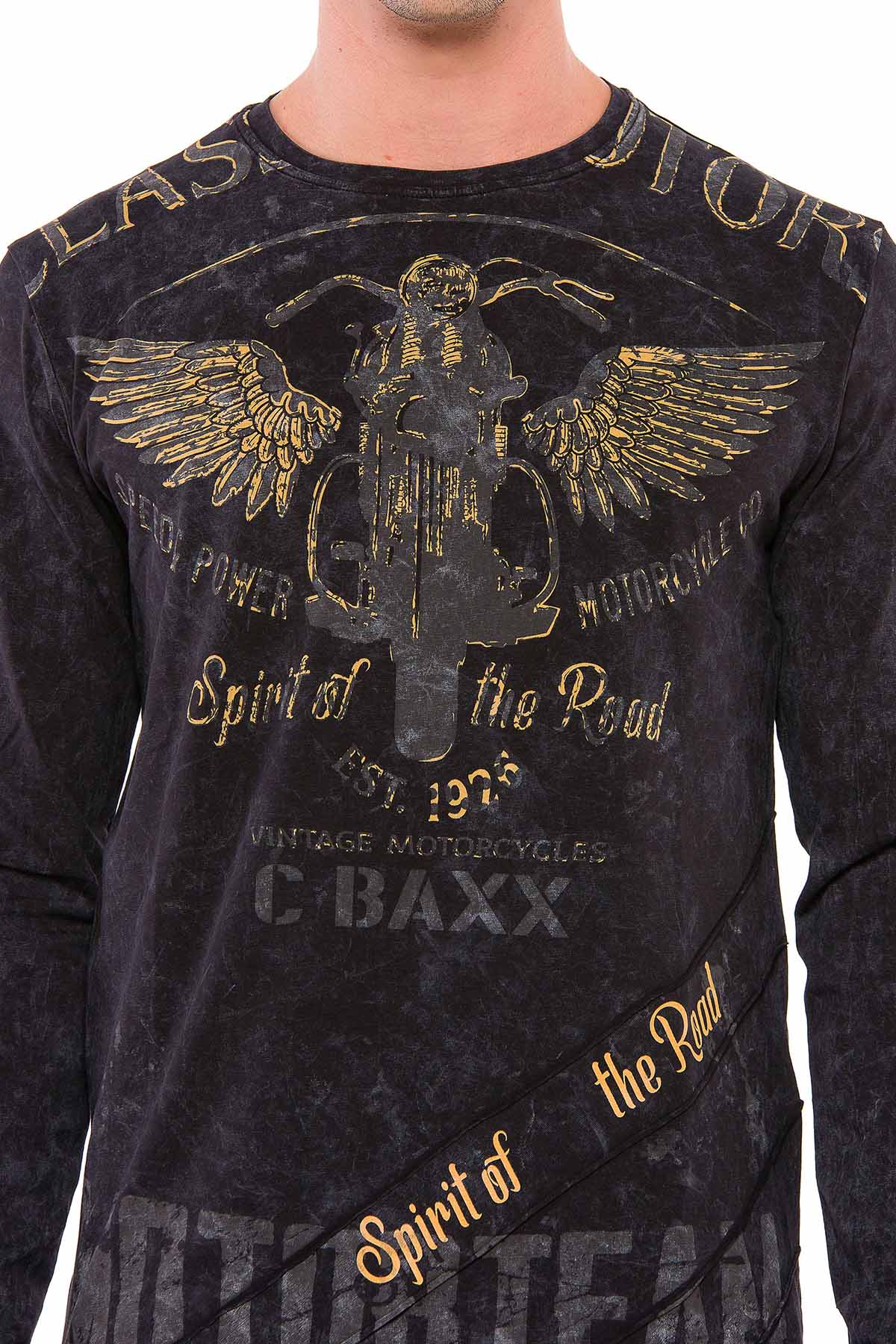 CL348 bluza męska w motorowym stylu