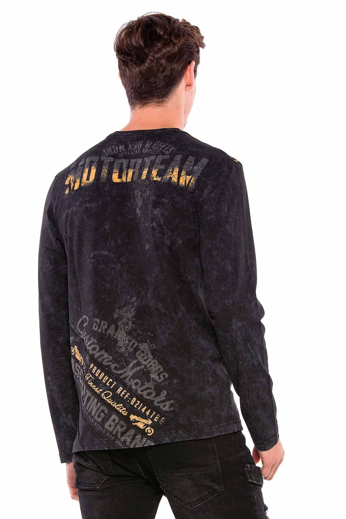 CL348 bluza męska w motorowym stylu