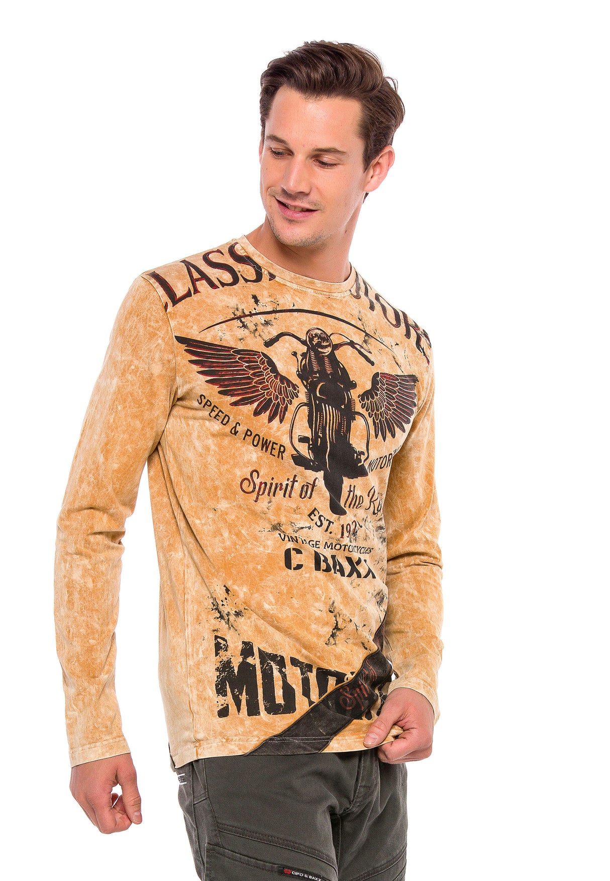 CL348 bluza męska w motorowym stylu