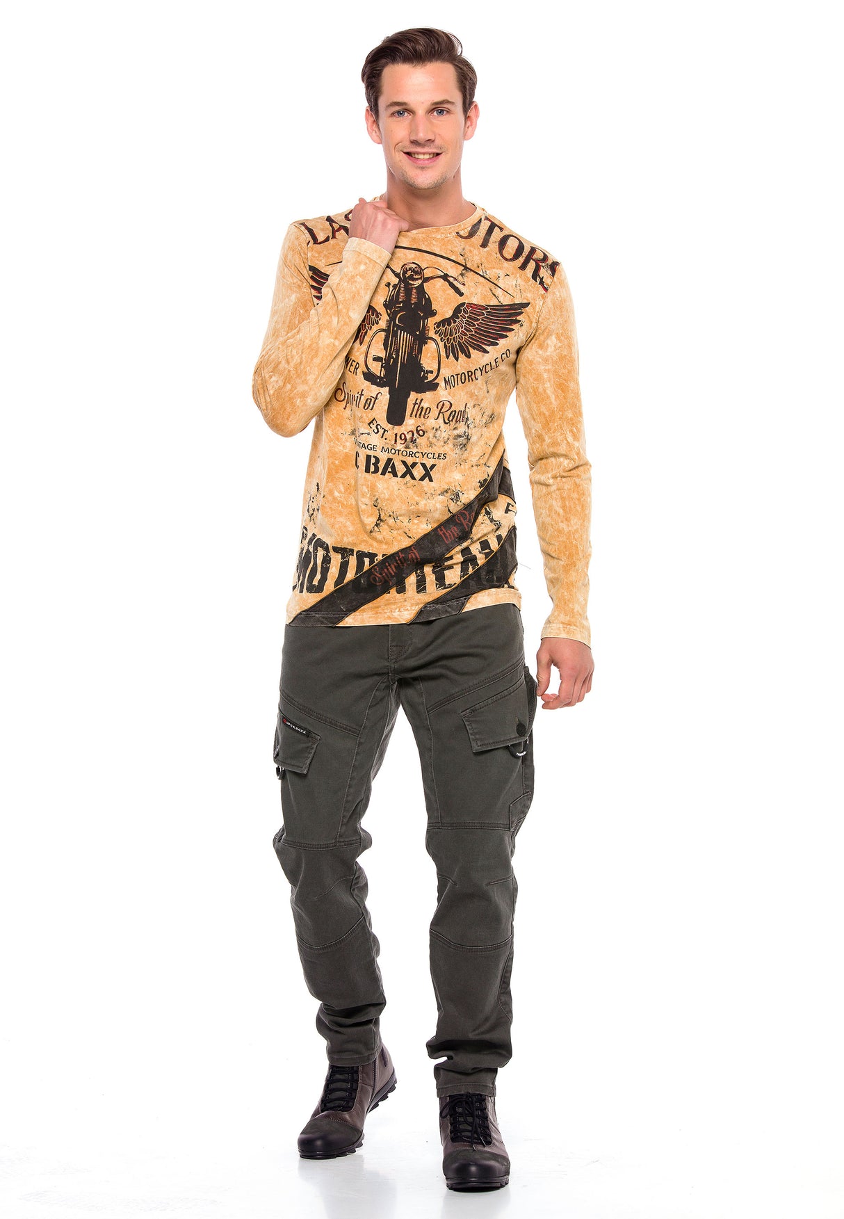 CL348 bluza męska w motorowym stylu