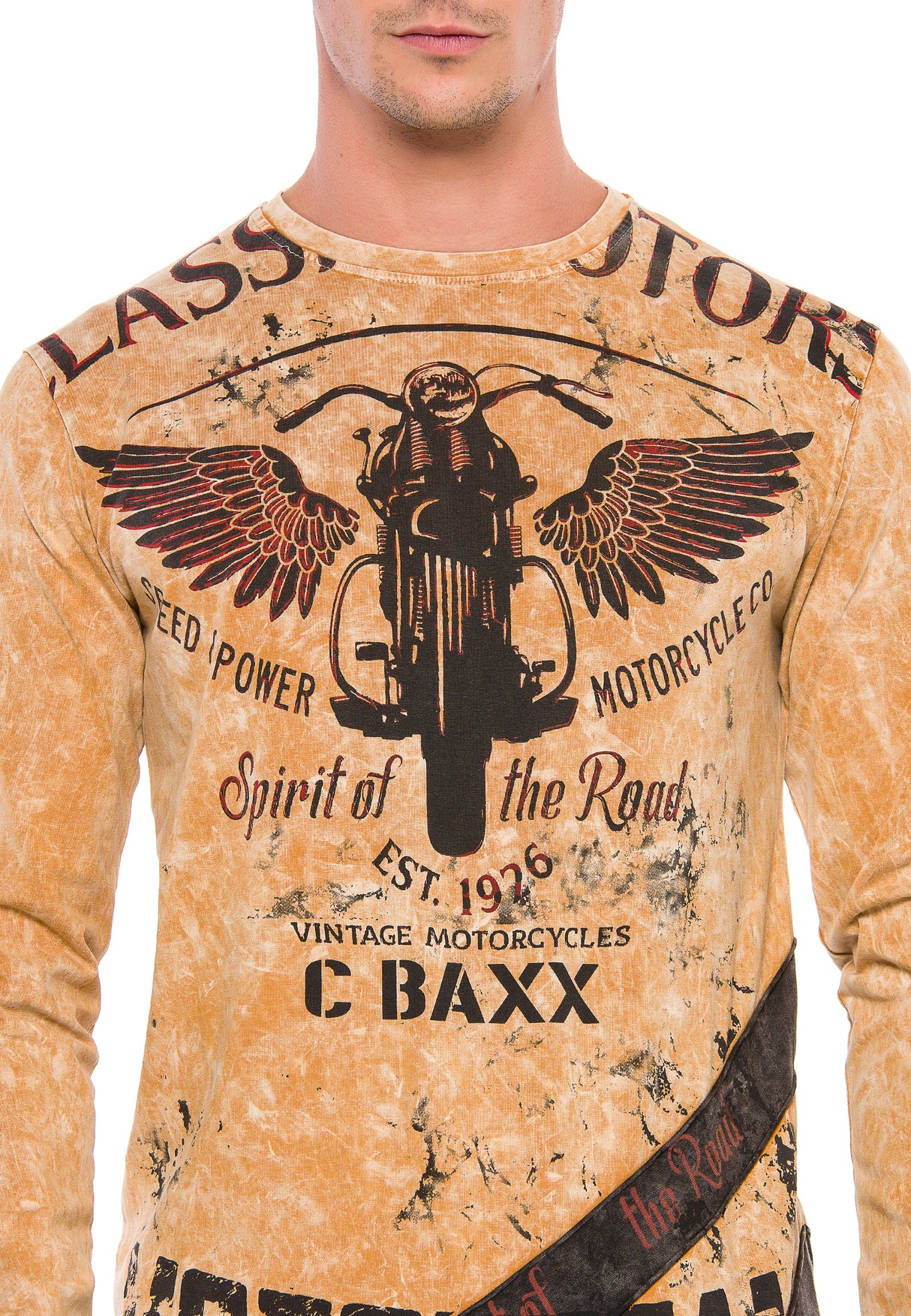 CL348 bluza męska w motorowym stylu