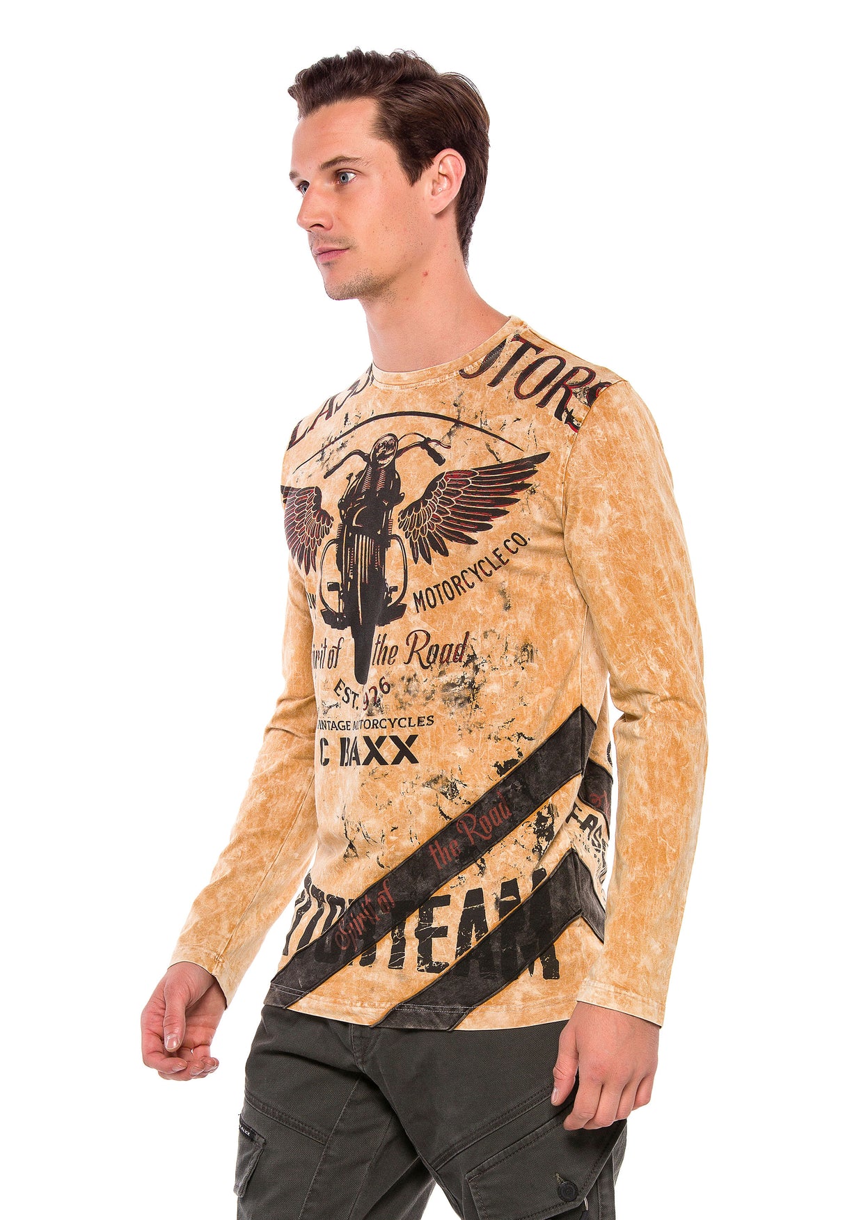 CL348 bluza męska w motorowym stylu