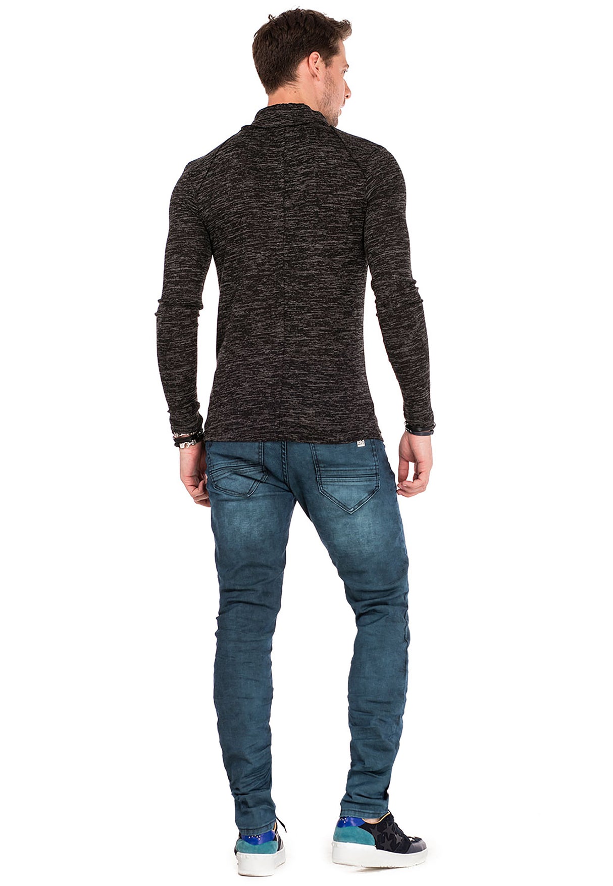 CL332 Men Sweatshirt con acogedor collar de chal