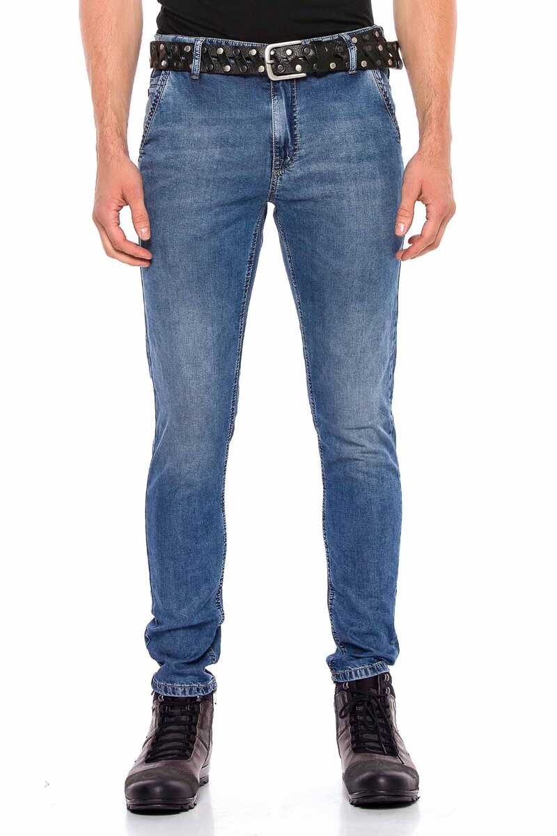 CD554 jeansy slim fit w klasycznym stylu