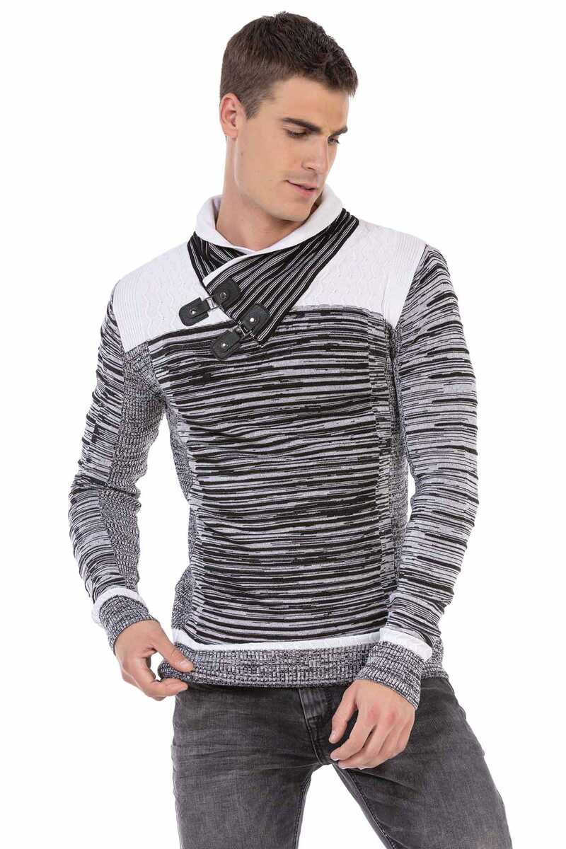 CP251 sweter męski z kołnierzem