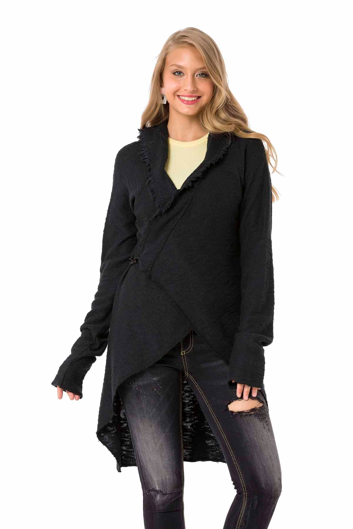 WP243 sweter damski w swobodnym stylu z kapturem