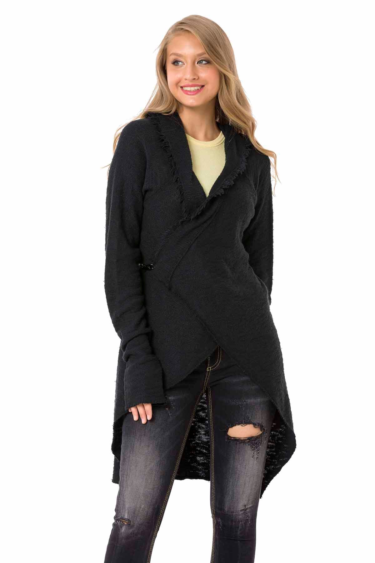 WP243 sweter damski w swobodnym stylu z kapturem