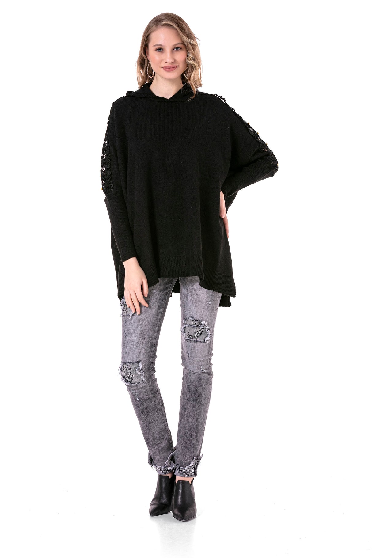 WP219 sweter damski z kapturem