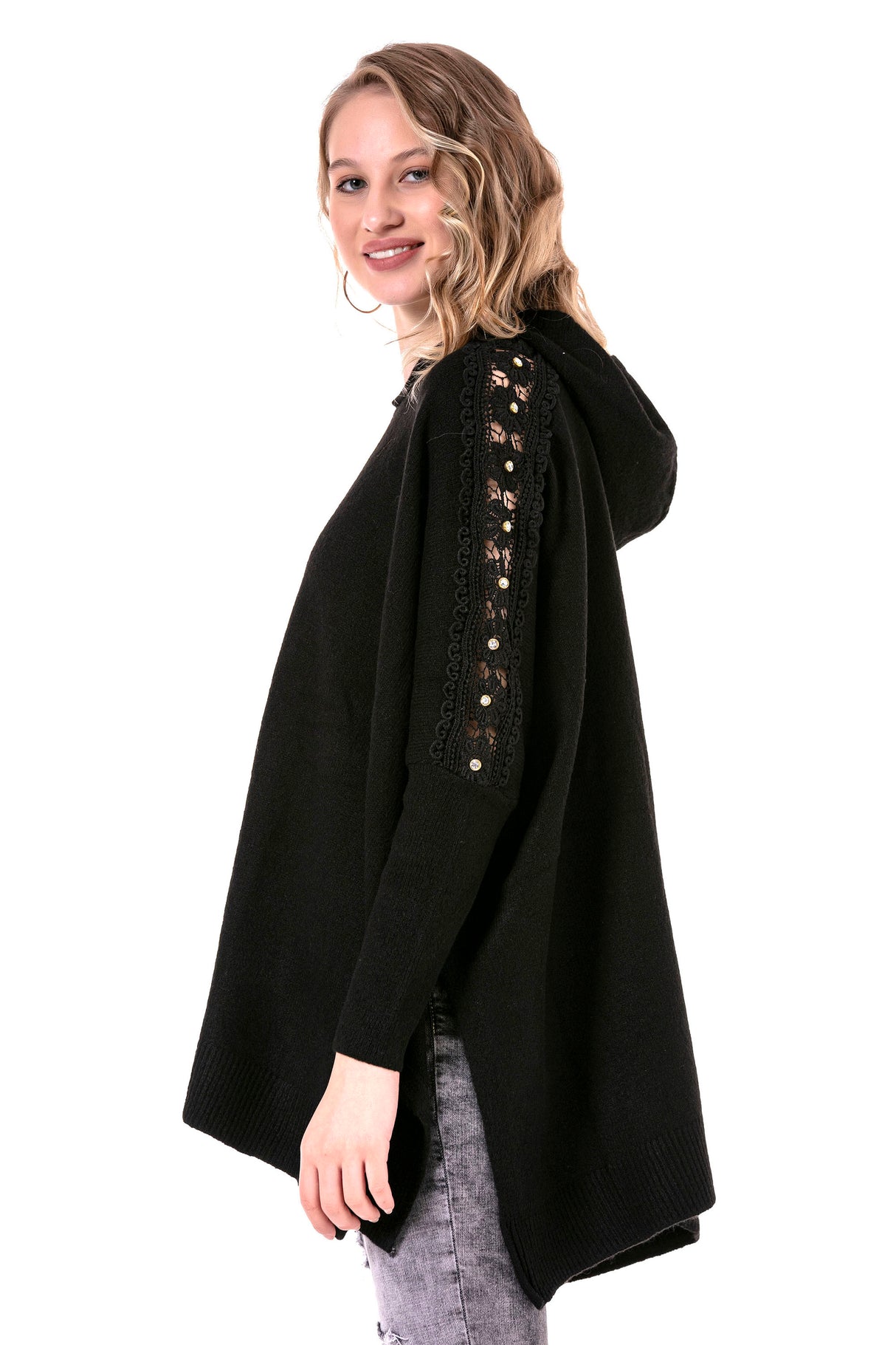 WP219 sweter damski z kapturem