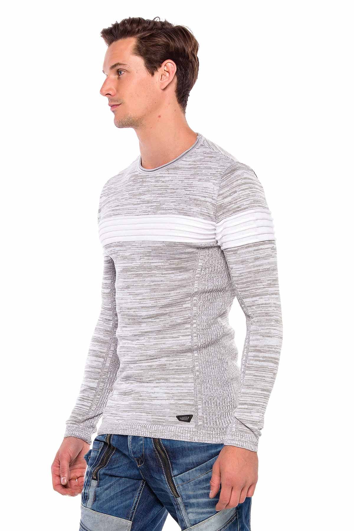 CP208 sweter męski w prążki