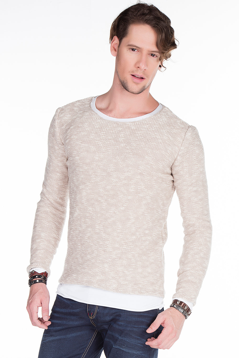 CP158 sweter męski z podkuszulkiem