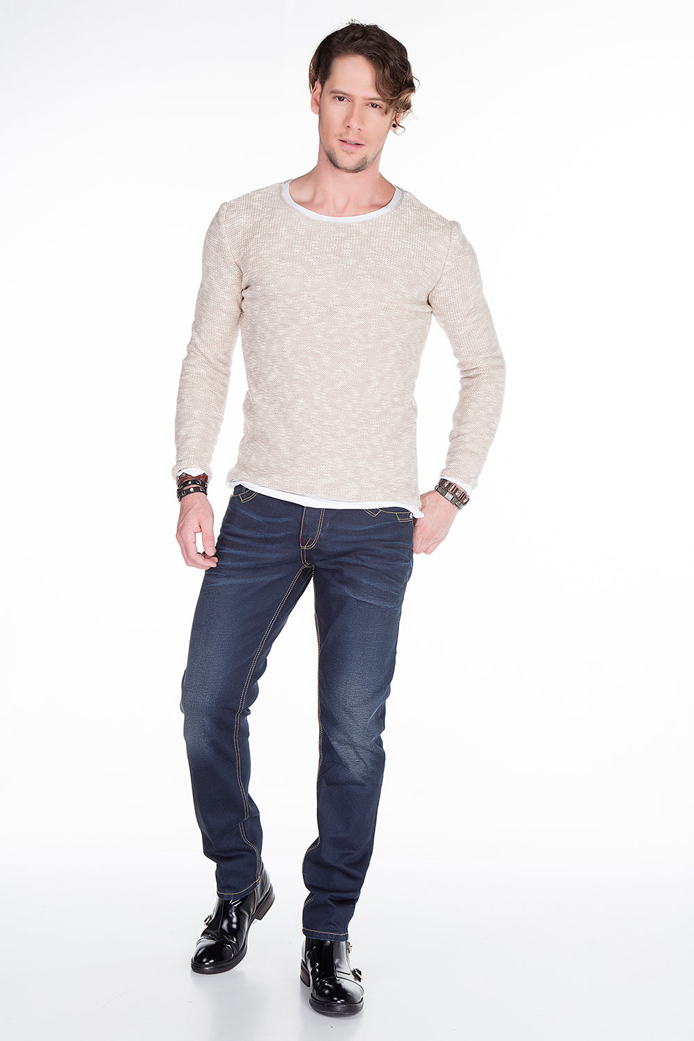 CP158 sweter męski z podkuszulkiem