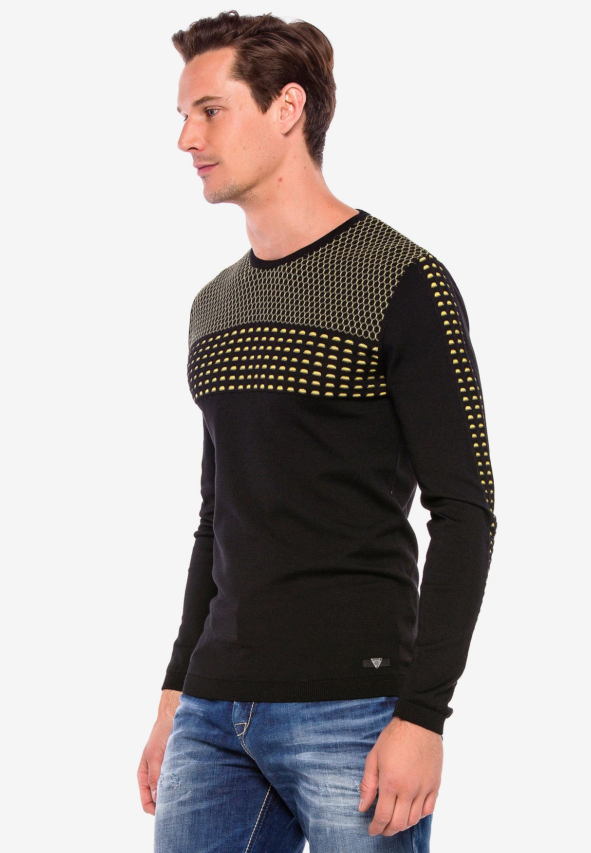 CP197 sweter męski z wzorem