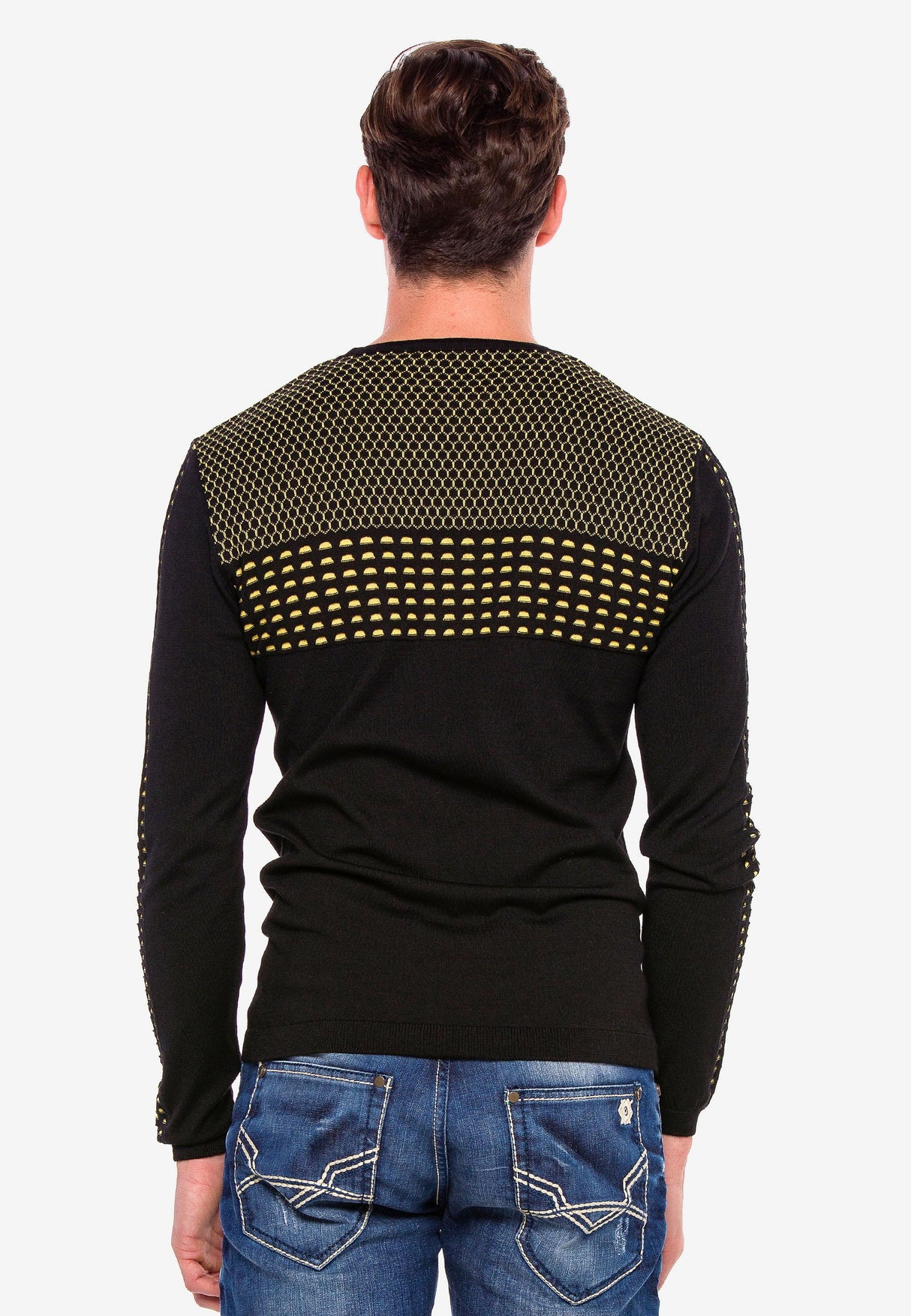 CP197 sweter męski z wzorem