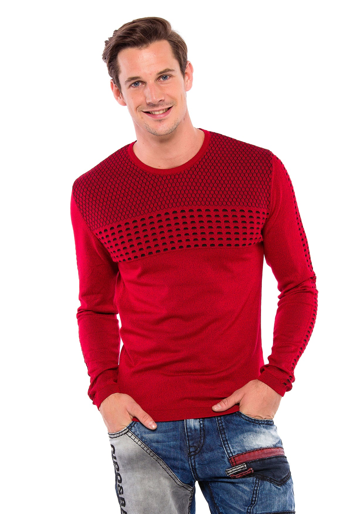 CP197 sweter męski z wzorem