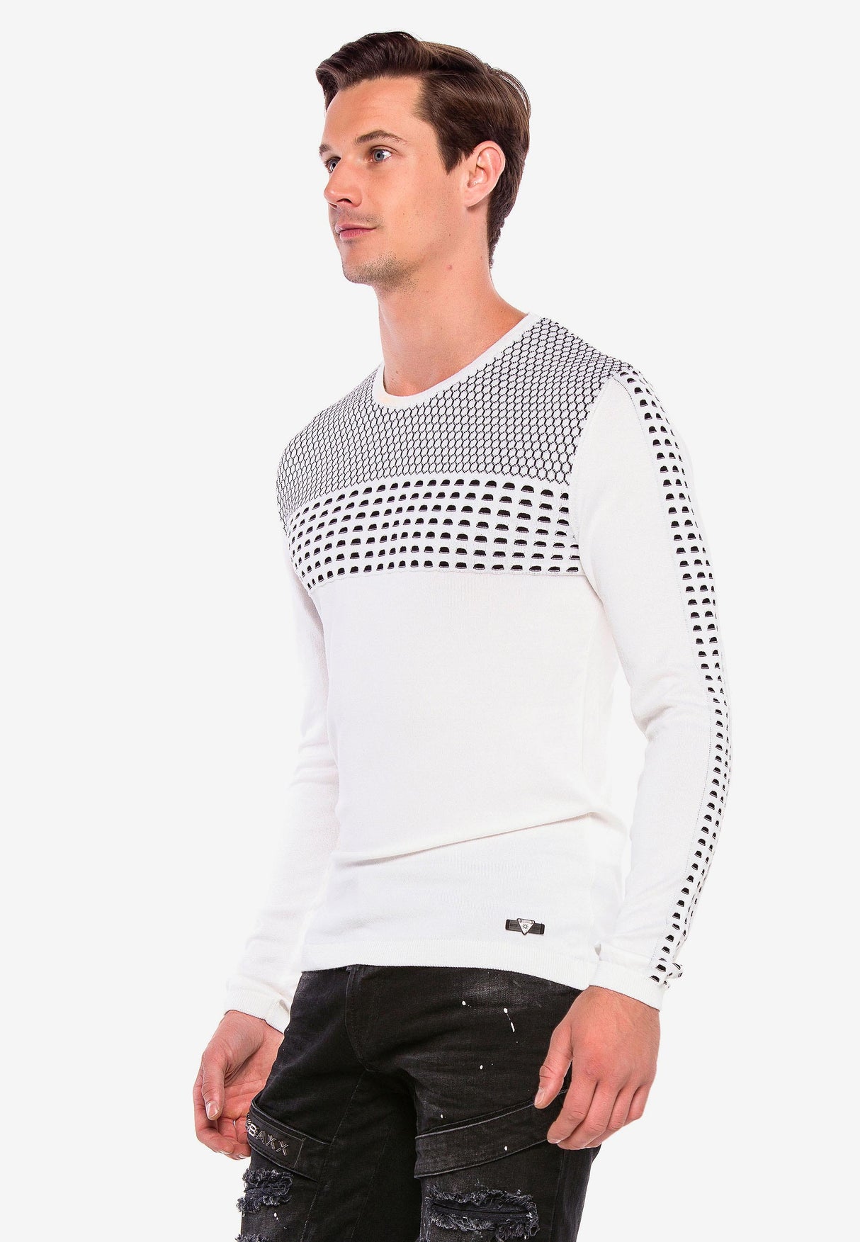 CP197 sweter męski z wzorem