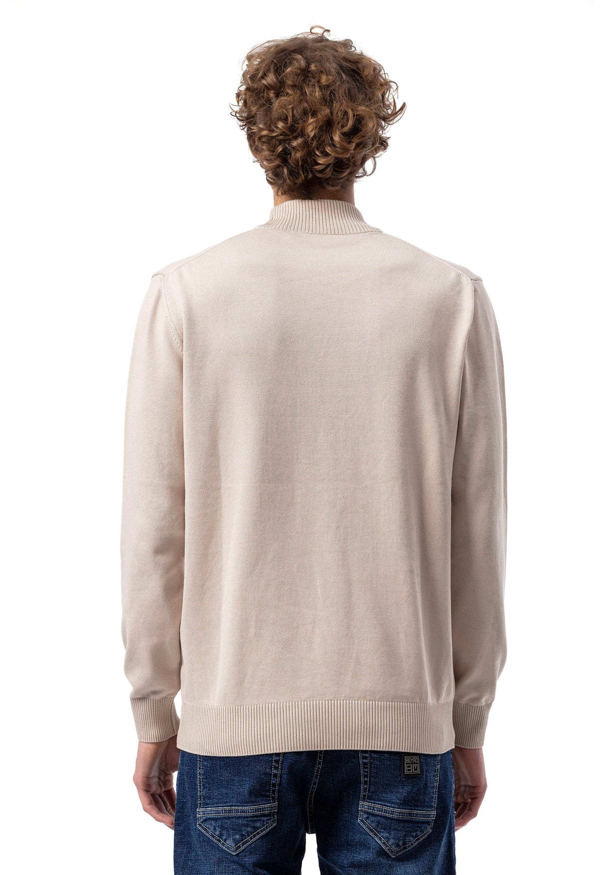 BP201 Sweter męski z kołnierzem stójką – Regular Fit