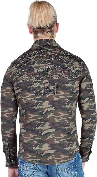 CH130 koszula męska w stylu moro