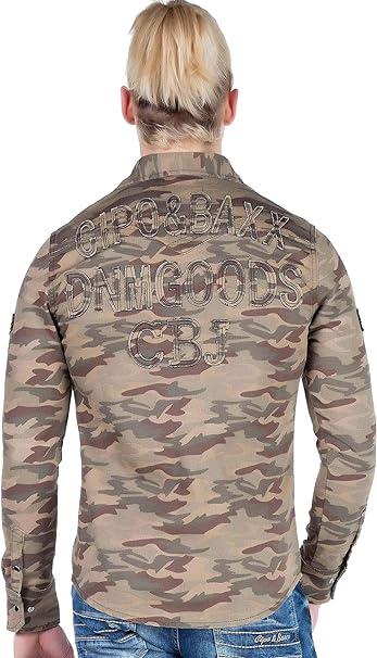 CH130 koszula męska w stylu moro