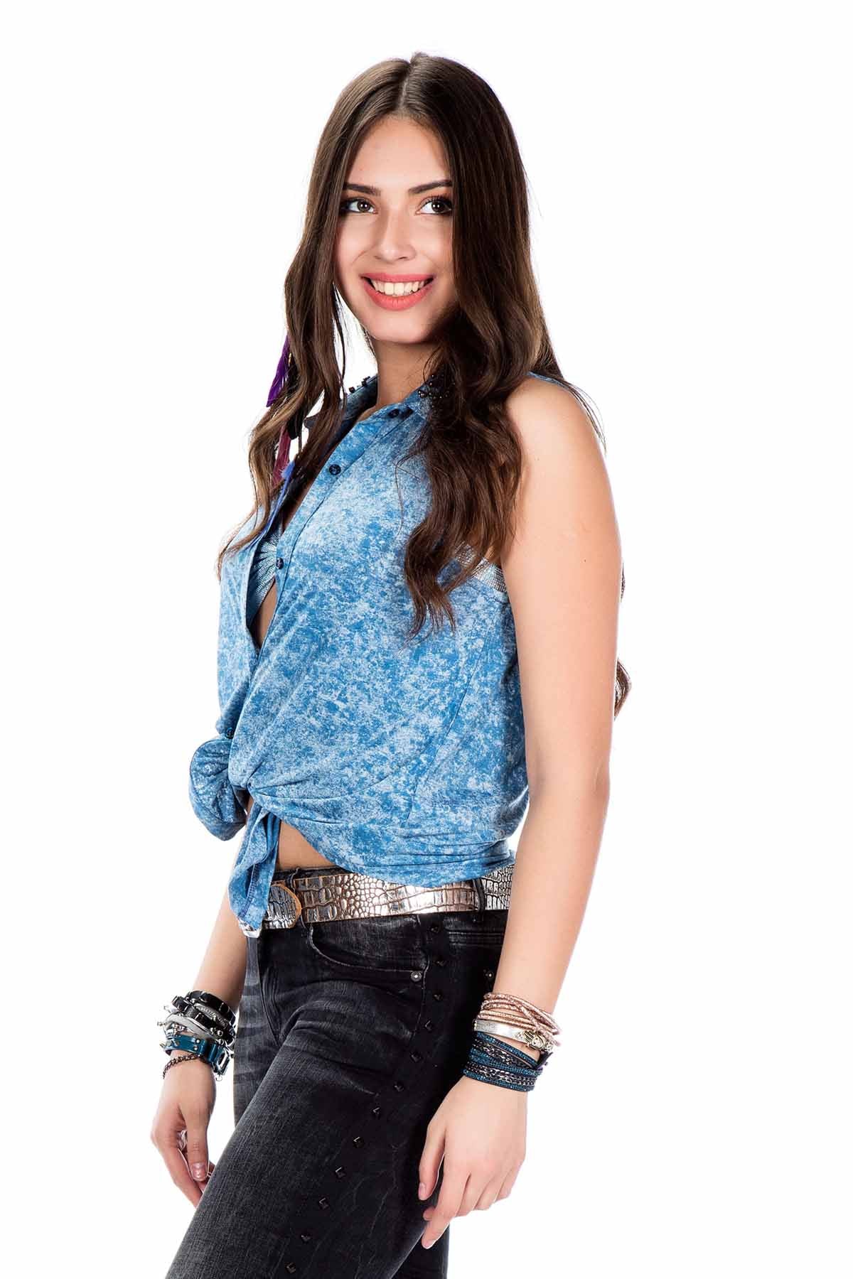 WT214 T-shirt damski bez rękawów