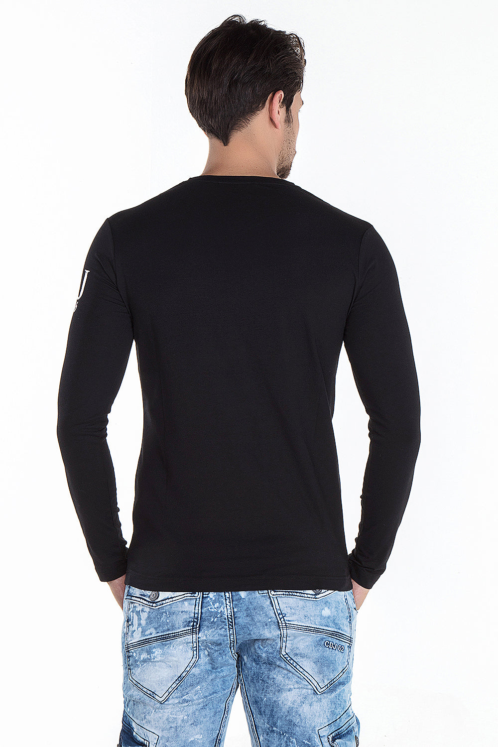 CL135 men's long -sleeved shirt with extravagant print