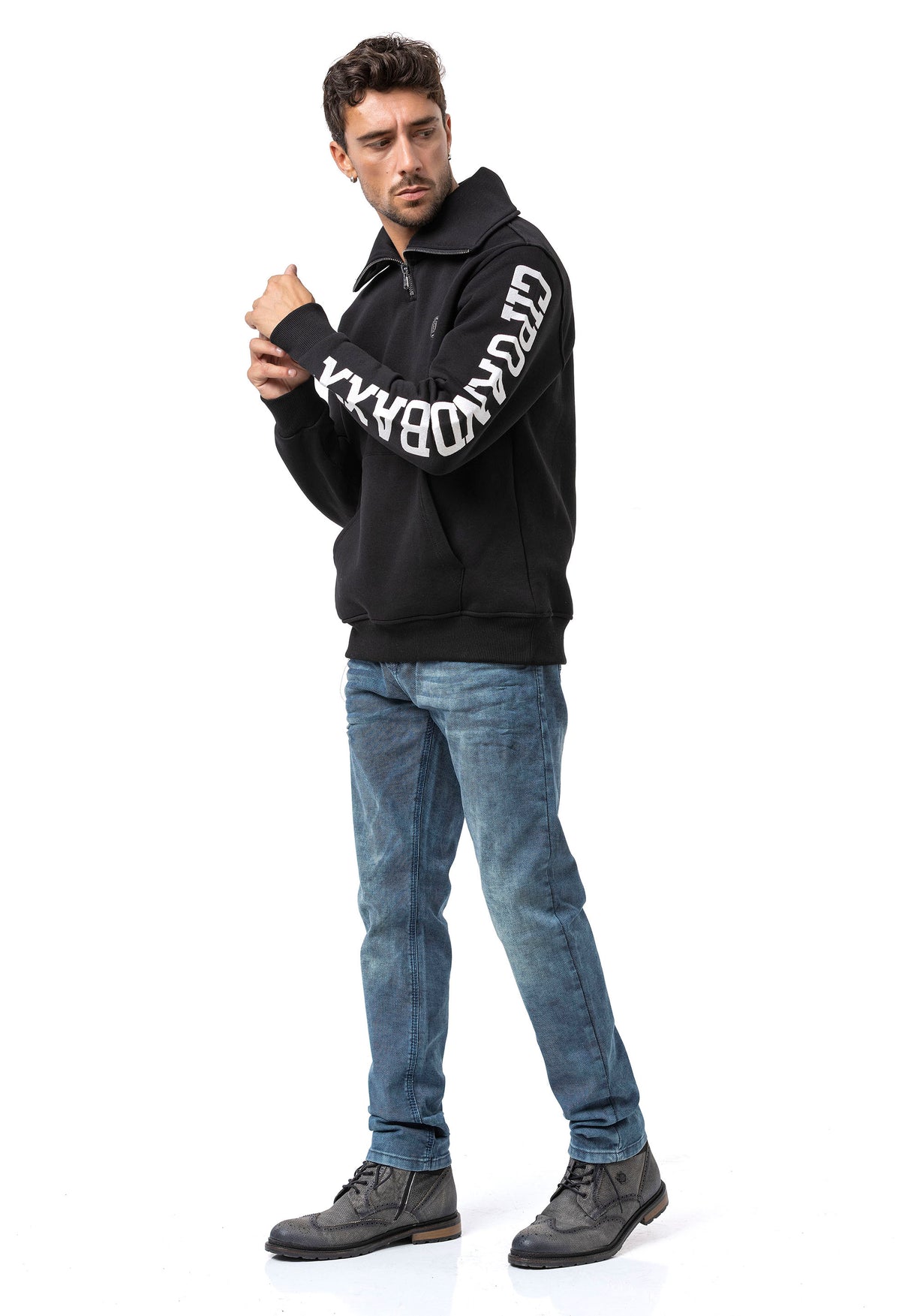 CL605 bluza męska z kołnierzem