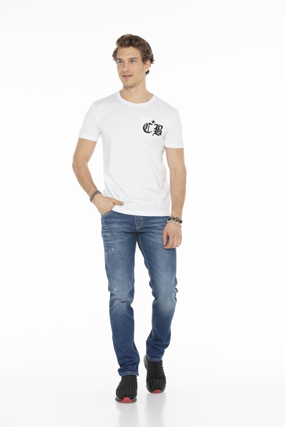 CT573 t-shirt męski z haftem