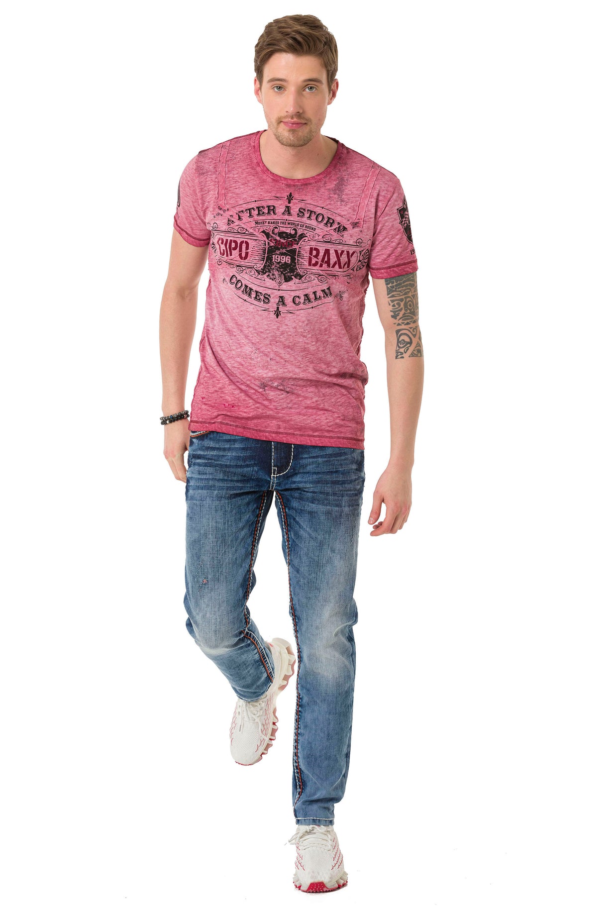 CT703 Camiseta para hombres en el look vintage