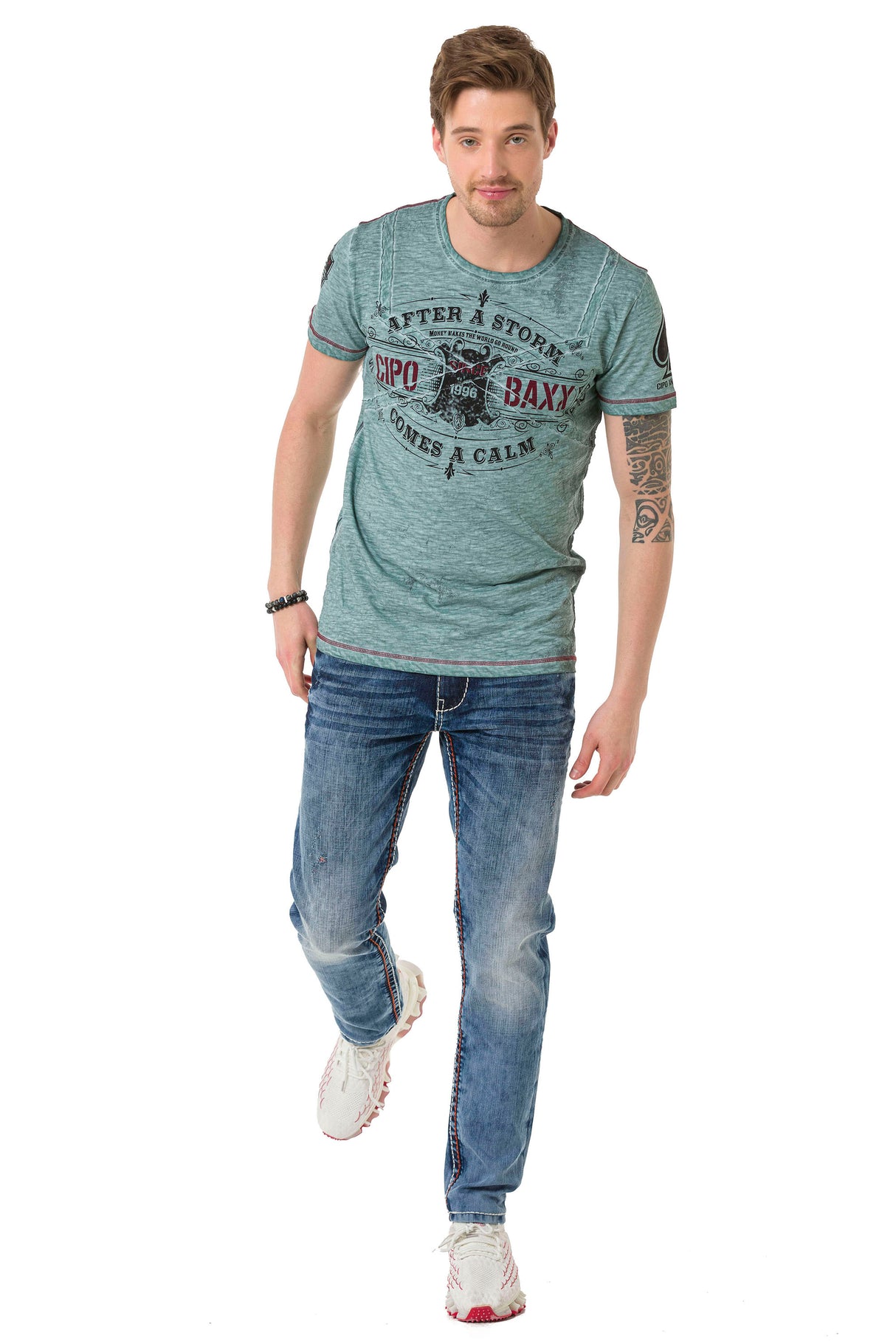 CT703 Camiseta para hombres en el look vintage