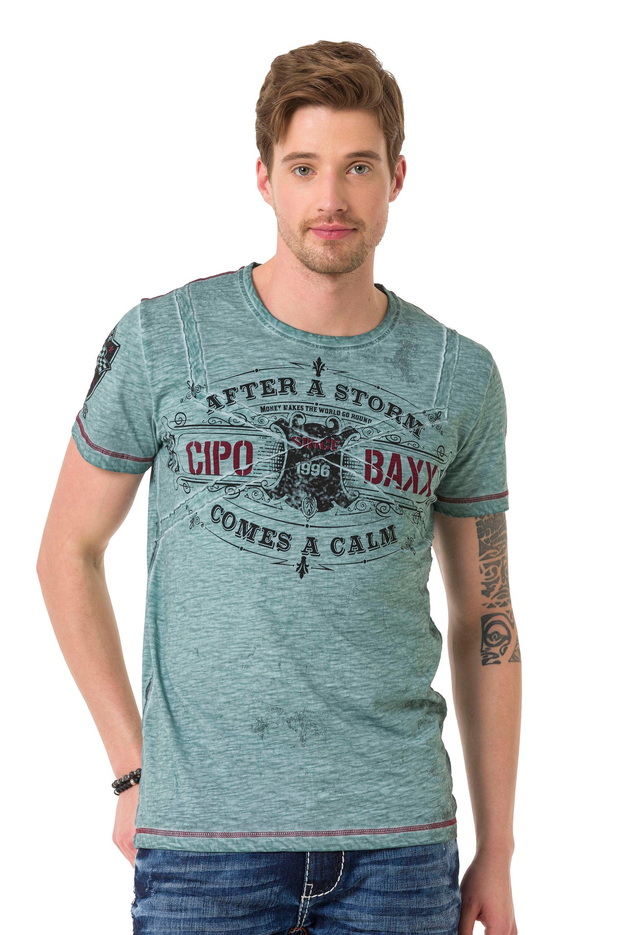 CT703 Camiseta para hombres en el look vintage