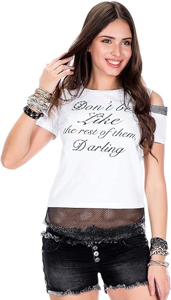 WT213 T-shirt damski z siateczką